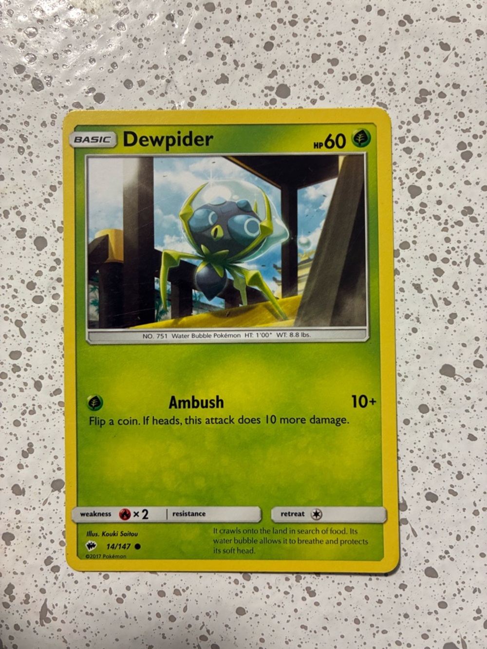 Dewpider Pokémon Card - Basic - 60 HP